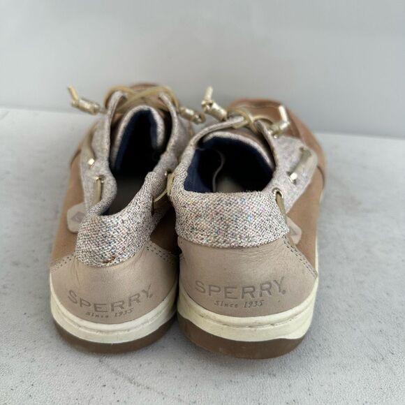 Sperry Top Sider Women's RoseFish Boat Shoe Size 8.5 Gold Metallic Brown Leather - Picture 6 of 8